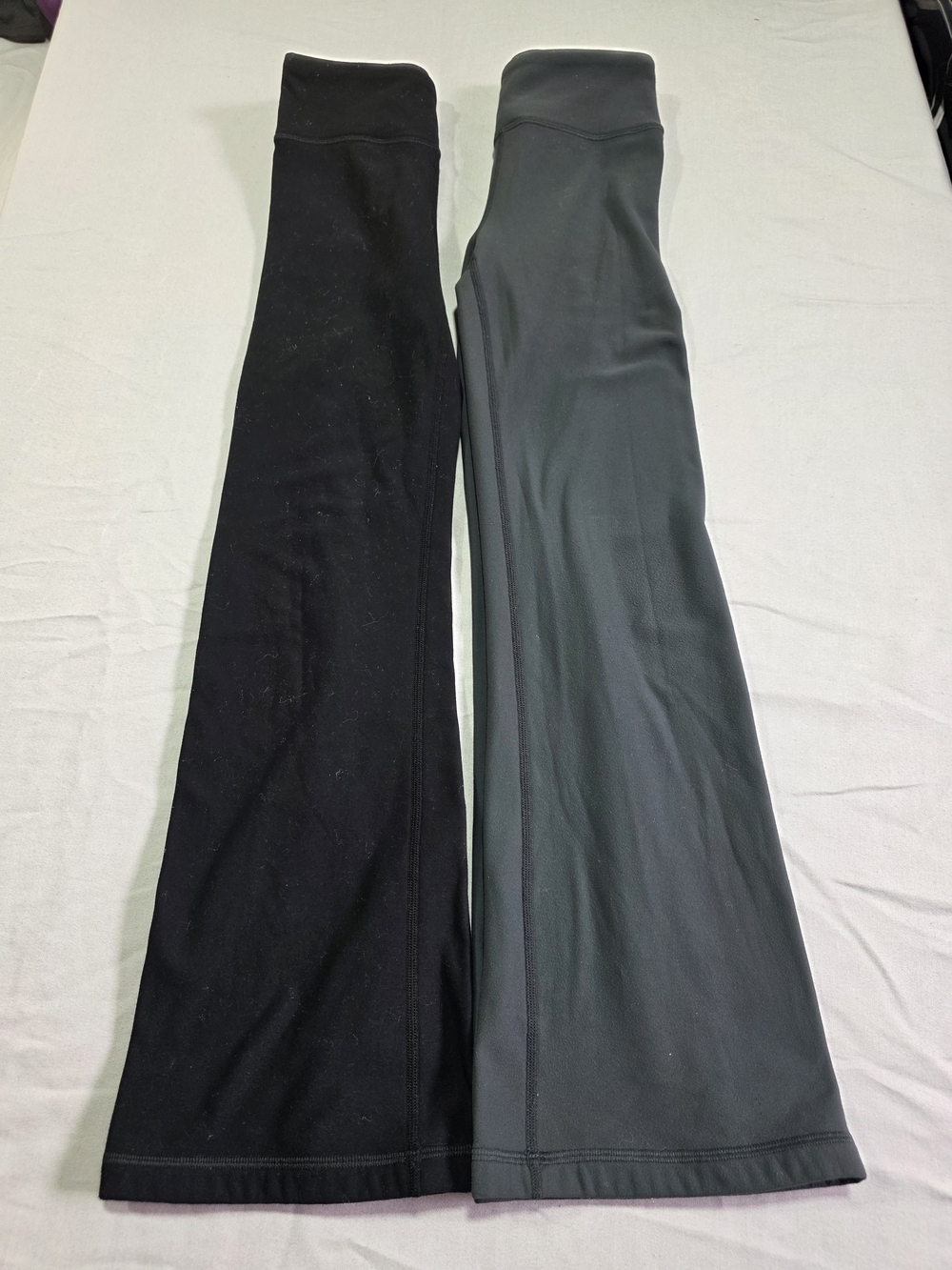 Girl's CRZ YOGA High-Waist Flare Leg Active Pants - Black and Dark Gray Size 10